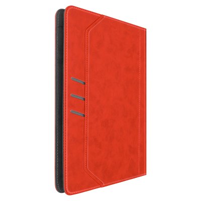 AVIZAR Etui R&eacute;tro pour Tablette 10 pouces Support R&eacute;glable et Porte-Carte Rouge
