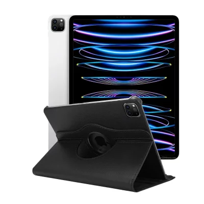VISIODIRECT Etui rotatif en simili cuir pour iPad Pro 12.9 2022 - Noir - -