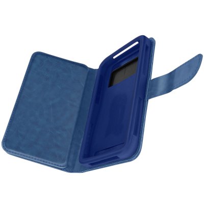 AVIZAR Etui Smartphone 5,5 &agrave; 6,0'' Portefeuille Mutirangements Cam&eacute;ra Slide bleu