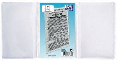 OXFORD Etuis 6 faces pour carte grise  - 8,5 x 12,5 cm - en PVC 20/100e