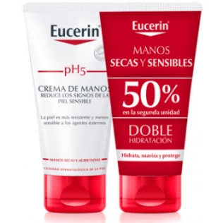 EUCERIN &reg; Cr&egrave;me pour les mains peau sensible 2x75ml