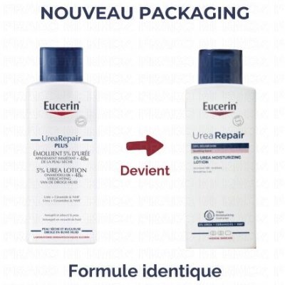 EUCERIN  UREAREPAIR PLUS - &Eacute;mollient 5% d&acute;Ur&eacute;e - Peaux S&egrave;ches, 250ml