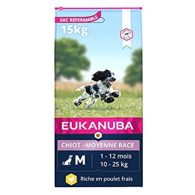 EUKANUBA  Croquettes au poulet - Race moyenne - 15kg - Pour chiot