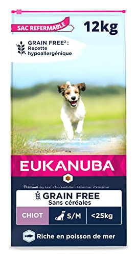 EUKANUBA  Grain Free Puppy Small / Medium Breed avec du saumon - 12 kg