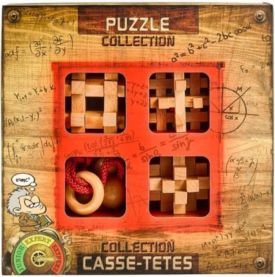 EUREKA  3D Puzzle jeu d'&eacute;nigmes Extreme Wooden4 pi&egrave;ces rouge