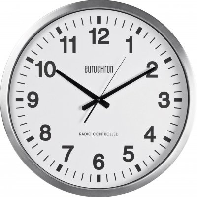 EUROCHRON EFWU 9000 radiopilot&eacute;(e) Horloge Murale 507 mm x 63 mm Argent