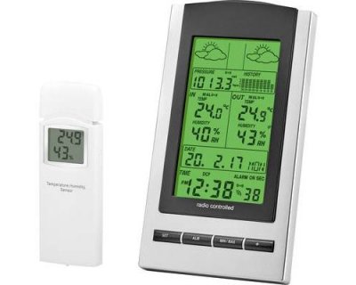 EUROCHRON  - Station m&eacute;t&eacute;o radiopilot&eacute;e num&eacute;rique 9223c3b gris fonc&eacute;