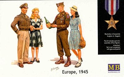MASTER BOX Europe 1945. 2 X G.I.Joes Et 2 Personnels F&eacute;minins -  Mb3514