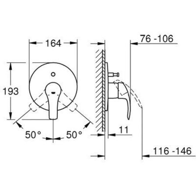 GROHE Eurosmart - Fa&ccedil;ade de mitigeur de bain (19450002)