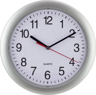 EUROTIME 22222 &agrave; quartz Horloge murale 25 cm argent