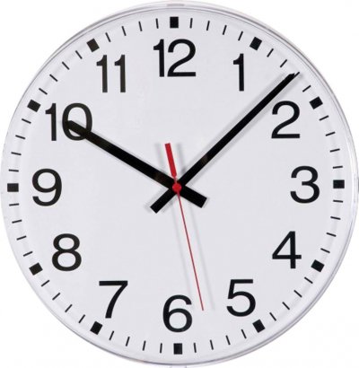 Eurotime - 55000 radiopilot&eacute;(e) Horloge murale 300 mm blanc