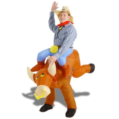 GENERIQUE Eurroweb Costume tor&eacute;ro &agrave; Dos de Taureau Gonflable d&eacute;guisement rod&eacute;o