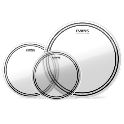 EVANS  ETP-EC2SCLR-R Rock Packs de Peaux de toms EC2 10""/12""/16"" Transparent