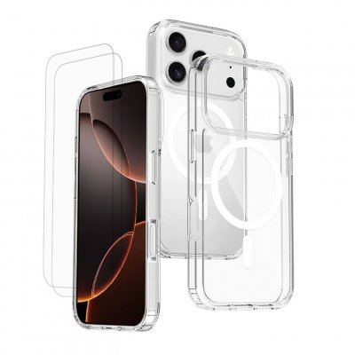 EVETANE  Coque Anti-choc Magsafe compatible Iphone 17 Pro Max Transparente + 2 vitres