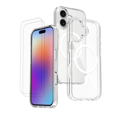 EVETANE  Coque Anti-choc Magsafe compatible Iphone 17 Transparente + 2 vitres