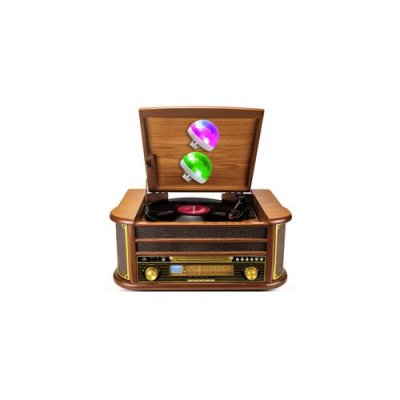 EVIDENCE ACOUSTICS  EA-PL400-WOOD &mdash; Tourne-disque vintage 33/45/78 CD cassette Bluetooth USB 60W