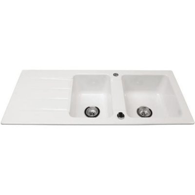 VILLEROY & BOCH Evier 1 bac et demi Architectura 80, blanc, Sans vidage automatique