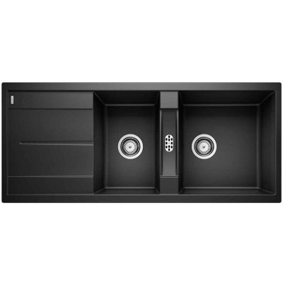 BLANCO Evier  Metra 8S Silgranit - Noir - Vidage : Manuel
