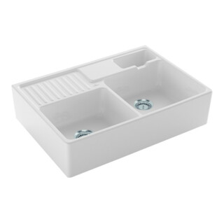 VILLEROY & BOCH Evier cuisine Tradition, blanc CeramicPlus, Avec vidage manuel
