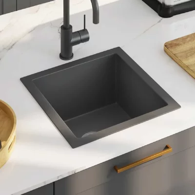 VIDAXL Evier de Cuisine - - Fait &agrave; la Main - Acier Inoxydable Noir - Carr&eacute; - 1 Bac