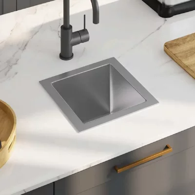 VIDAXL Evier de Cuisine Fait &agrave; la Main Maison Int&eacute;rieur Lavabo Argent&eacute; Acier Inoxydable 51498