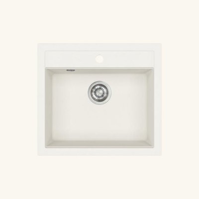 HELIKA Evier granit blanc aquasanita quadris 1 bac