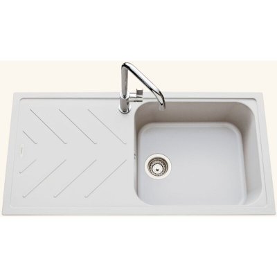 LUISINA Evier granit blanc arpege 1 grand bac 1 &eacute;gouttoir 