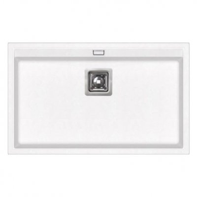 Evier granit blanc - rectangle sans &eacute;gouttoir - DELICIA