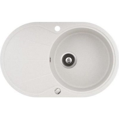  Evier granit blanc - rond avec &eacute;gouttoir - CLARUS
