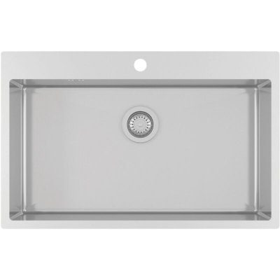 HELIKA Evier inox lisse  LUNY 1 bac 790x505 mm - sans vidage - inox
