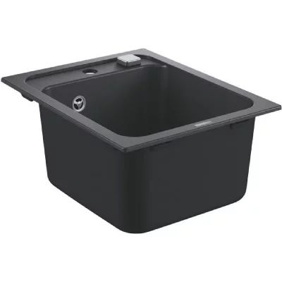 GROHE Evier K700 31650 1 bassin 400x500mm granit noir