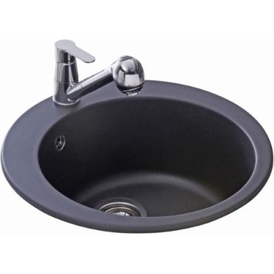 Evier rond granit noir Aquasanita CLARIS 1 bac 