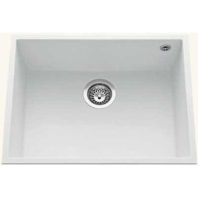 LUISINA Evier sous plan granit blanc  quadrille 1 bac 580x440