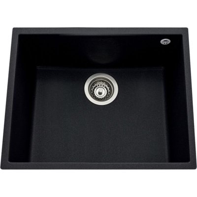 LUISINA Evier sous plan granit noir mouchet&eacute; URBIA 1 bac 540x440 