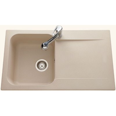 EWI Evier synth&egrave;se beige mouchet&eacute;  ziggy 1 bac 1 &eacute;gouttoir