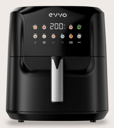 EVVO  Advance Unique 8 L Autonome 2000 W Friteuse D&acute;air Chaud Noir