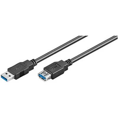 EWENT  EW-100203-030-N-P, 3 m, USB A, USB B, 3.0 (3.1 Gen 1), M&acirc;le-Femelle, Noir