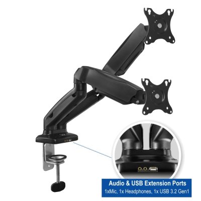 EWENT  Ew1516 13-27&acute;&acute; Max 13kg Monitor Stand For 2 Monitors Noir