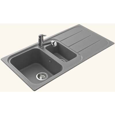 EWI  - vier granit gris oglio 1 bac 1/2 1 &eacute;gouttoir - gris