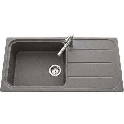 EWI  - vier granit gris oglio 1 grand bac 1 &eacute;gouttoir - gris