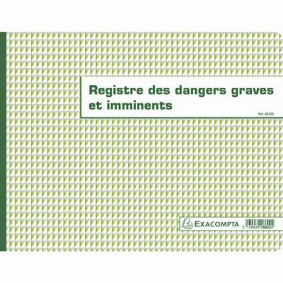EXACOMPTA  10449 Registre Des Dangers Graves Et Imminents 240 X 320 Mm