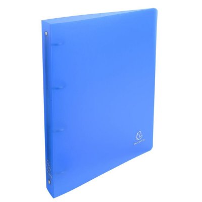 EXACOMPTA  51266E Classeur 4 anneaux 30 mm polypropyl&egrave;ne Chromaline - A4 maxi Bleu