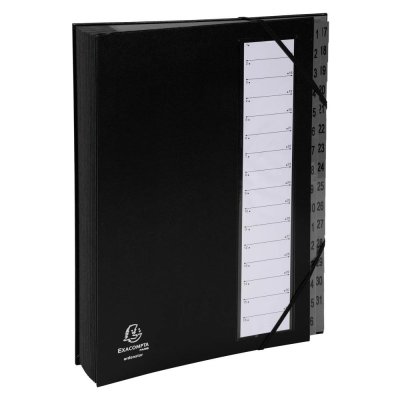 EXACOMPTA  56032e Trieur 32 Compartiments Num&eacute;riques 1 &Agrave; 32 Noir