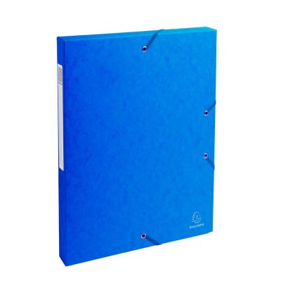 EXACOMPTA  Boite de classement Exabox Dos 25mm Carte lustr&eacute;e - A4 - Bleu - Lot de 8
