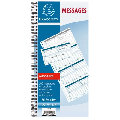 EXACOMPTA  Carnet de 200 messages - 29,7 x 14,8 cm