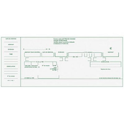 EXACOMPTA  Carnet de 50 traites normalis&eacute;es format 10 x 21 cm