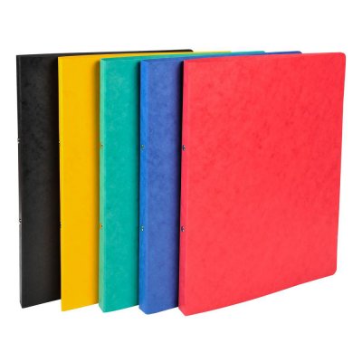 EXACOMPTA  Classeur 2 anneaux 15mm Carte lustr&eacute;e - A4 - Couleurs assorties - Lot de 20