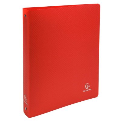 EXACOMPTA  Classeur 4 anneaux A4 Maxi Polypropyl&egrave;ne Opaque Rouge