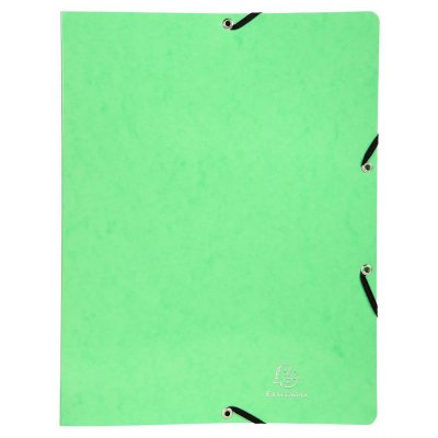 EXACOMPTA  Classeur &agrave; &eacute;lastiques 2 anneaux 15mm Iderama - A4 - Vert anis - Lot de 20