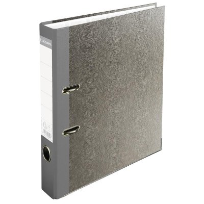 EXACOMPTA  Classeur &agrave; Levier ""Prem'Touch"" A5 Papier Marbre Gris dos 50mm